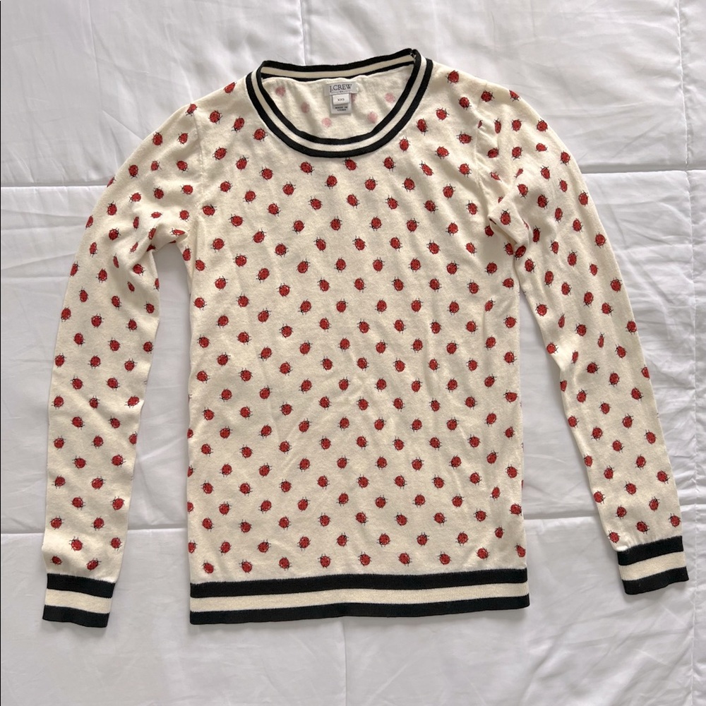 J. Crew Ladybug Print Sweater XXS